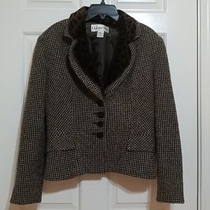 Christian dior leopard tweed blazer jacket vintage